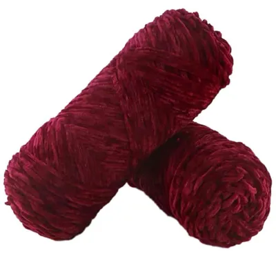 Immagine prodotto di Filato per uncinetto Samtgarn, filato per maglia, color borgogna, 100g