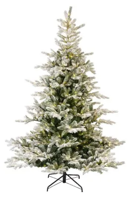 Productafbeelding van Grandis Fir Snowy kunstkerstboom 240xø162cm | groen met sneeuw | 700 LED lampjes