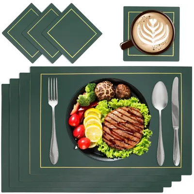Platzsets aus PU-Leder, 4er-Set, 43x30 cm, hitzebeständig, wasserdicht