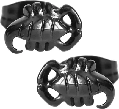 Produktbild von Chirurgenstahl Ohrstecker mit Skorpionen in schwarz