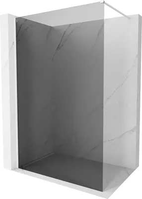 Image de Mexen Kioto-X paroi de douche Walk-in 130 x 200 cm, graphite 10 mm, blanc - 800-130-101-20-40-X