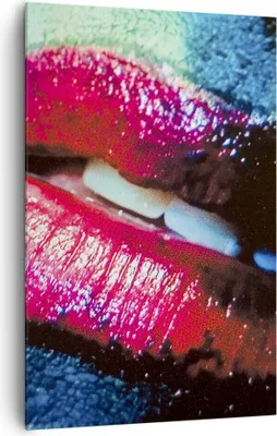 Produktbild von Bild auf Leinwand - Leinwandbild - Einteilig - Lippen Gesicht Frau - 80x120cm - Wand Bild - Wanddeko - Wandbilder - Leinwanddruck - Wanddekoration - Leinwand bilder - Wandbild - PA80x120-0231