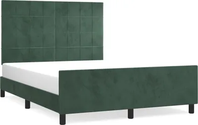 Obrázok produktu pre vidaXL Rám postele bez matraca tmavozelený 140x200 cm zamat