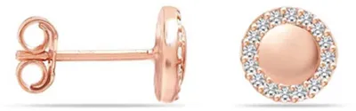 Immagine prodotto di Orecchini da donna Bibei in oro rosa con halo di pietre preziose, modello BIPE059
