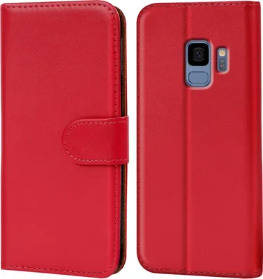 Produktbild von Conie Klapp Tasche für Samsung Galaxy S9 Kartenfach Rundumschutz Hülle in Rot