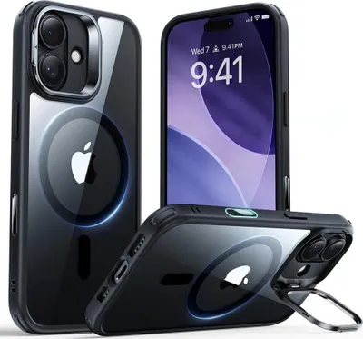 Obrázok produktu pre ESR - Classic Hybrid HaloLock Kickstand ochranný obal na iPhone 17 - priehľadný čierny