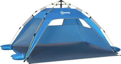 Obrázok produktu pre Plážový stan, pop-up, 2 dvere, 2 okná, modrý