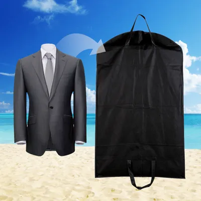 Produktbild von Nicht gewebter Stoff staubdichter Kleiderbügel Anzug Mantel Kleidung Hanging Bag Cover Hülle