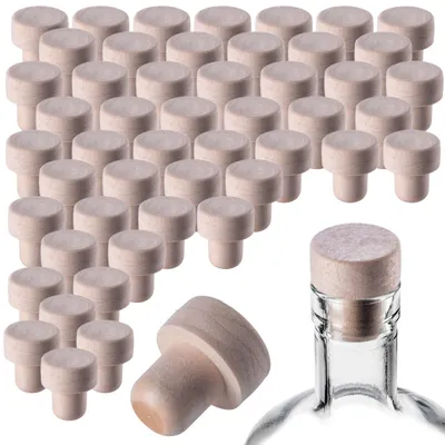 Produktbild von KADAX Synthetischen Korken 16 mm, 50er Set, Flaschenkorken zum luftdichten Verschließen von Weinflaschen & Likörflaschen, Wiederverwendbare Weinkorken, Bastelkorken