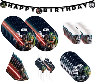 Produktbild von 55-tlg. Star Wars Galaxy Party Set für Kindergeburtstag