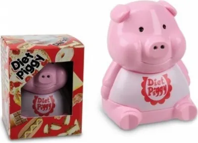 Produktbild von Diäthilfe Schwein, Pink, 10 cm hoch, grunzt beim Öffnen des Kühlschranks