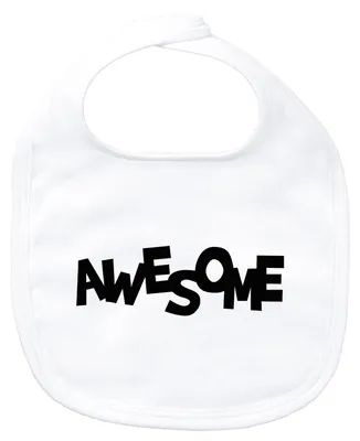 Produktbild von Huuraa Baby Lätzchen Awesome Schriftzug White Klettverschluss Baumwolle Latz Geschenkidee