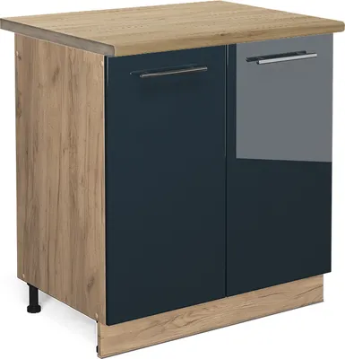 Obrázek produktu pro Skříňka pod dřez Vicco Fame-Line Tmavě modrá s vysokým leskem 80 cm , PD Dub, Model 48858