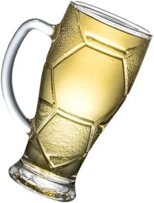 Produktbild von Großes Bierglas mit Henkel Bierkrug für Partys Fußball Wm Glas Bierbecher Praktisch Stilvoll für Biertrinker und Festveranstaltungen