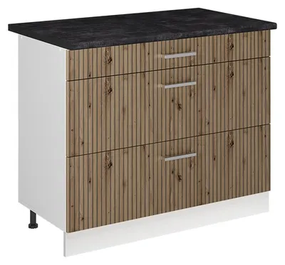 Zdjęcie produktu dla Szafka dolna do kuchni Vicco R-Line Dąb artisan/Biały 100 cm blat roboczy Antracyt, Model 71492