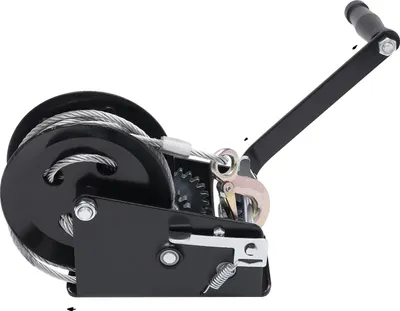 Image de Treuil manuel, capacité de charge 1587 kg, design ergonomique, noir, câble de 10 m