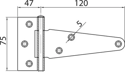 Produktbild von Pavillonscharnier, diagonal, verzinkt