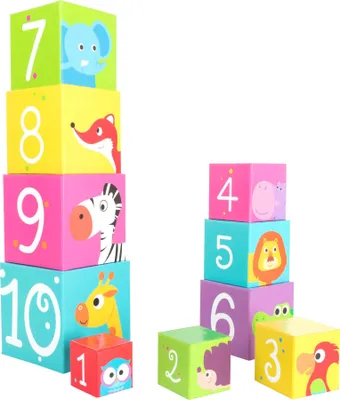 Obrázek produktu pro Barevné pyramidové puzzle se zvířaty / Small Foot Design