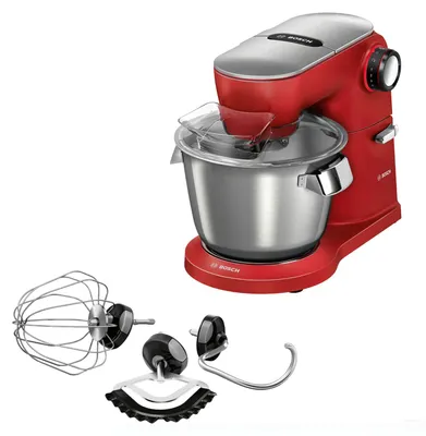 Produktbild von Bosch MUM9A66R00, 5,5 l, Rot, Silber, Drehregler, CE, VDE, Edelstahl, Metall