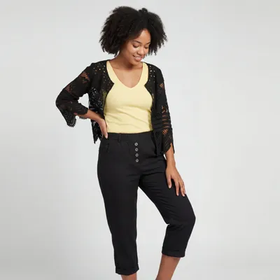 Produktbild von Caprihose mit Stretch QriginalYou 7/8 Hose mit Gummizug Gr. 36 - 48 für Damen
