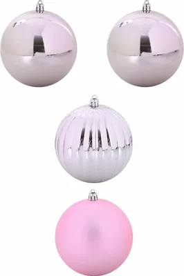 Productafbeelding van vidaXL Kerstbalset XXL, 4 stuks, roze, diameter 20 cm, kunststof