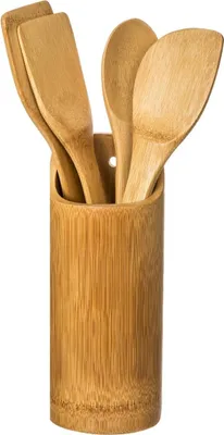 Obrázek produktu pro Sada kuchyňského načiní KITCHERO 4 vařečky a stojan, bambus