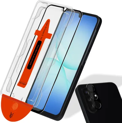 Obrázek produktu pro 1-balení Samsung A17 Ochranné sklo na displej & 1-balení ochrana objektivu - Tvrzené sklo | [Automatická instalace] - Bez bublin