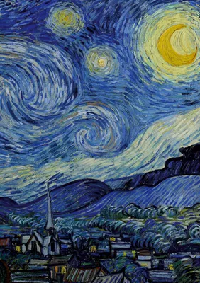Produktbild von Vincent van Gogh 'Sternennacht' - Notizbuch A5 gepunktet - 100 Seiten 90g/m² - Soft Cover -Papier