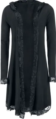 Produktbild von Gothicana by EMP Damen schwarzer langer Cardigan mit Spitze XL