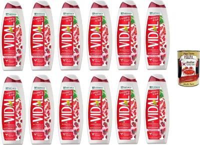 Produktbild von Vidal Bagnodoccia Bacche di Goji e Mirtillo Rosso 500ml, Goji-Beeren-Cranberry-Duschgel 500 ml 12 x 500ml + Italian Gourmet polpa 400gr