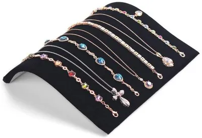 Produktbild von Sicherheitsglas Display, Ketten- und Armband-Ständer, fluwelner Präsentationstisch, Dielenblatt für Schmuck, Kettenstandarte