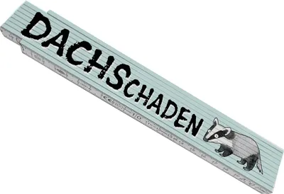 Produktbild von Dachs Meterstab aus Holz mit Spruch DACHSchaden