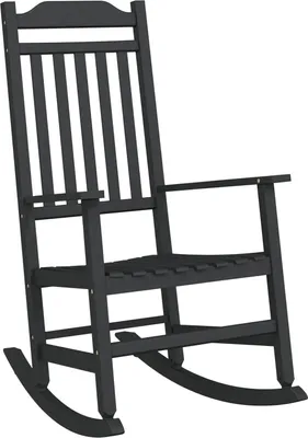 Produktbild von Möbel Garten Schaukelstuhl Schwarz 65x84x114 cm HDPE - Gartenstühle 42012443
