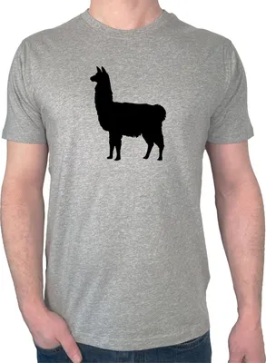 Produktbild von Huuraa Herren T-Shirt Lama Silhouette S Sport Grey Bio Baumwolle Fairtrade Herrenshirt Geschenkidee