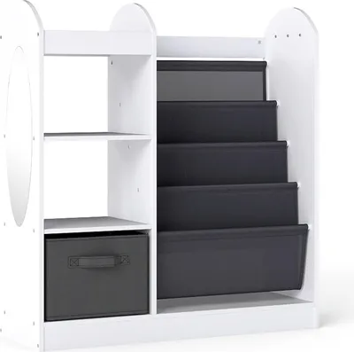 Immagine prodotto di Libreria per bambini con specchio e contenitore, bianca