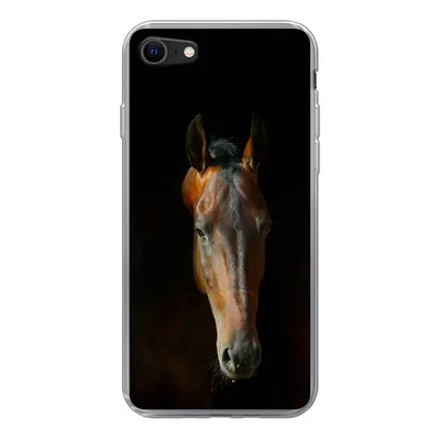 Produktbild von MuchoWow® Handyhülle Schutzhülle Hülle für iPhone SE 2022 Pferde - Tiere - Braun Silikon Softcase Handy Hülle - Schutzhülle