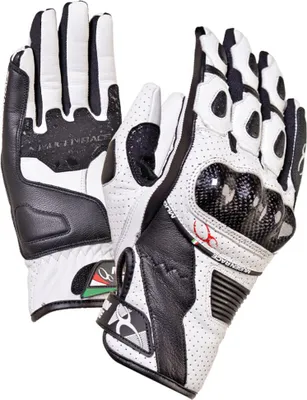Obrázok produktu pre MUGENRACE Figuratore perforované motocyklové rukavice, čierno-biele, S