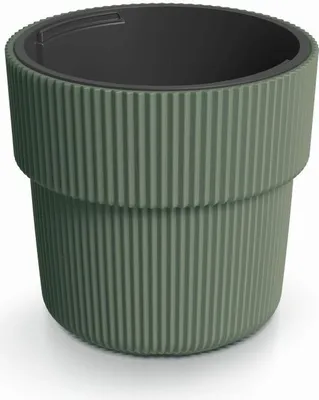 Produktbild von Blumentopf Milly klassisch gestreift Innen- und Außenbereich Pflanzgefäß Pflanztopf aus Kunststoff 390 mm Farbe Piniengrün