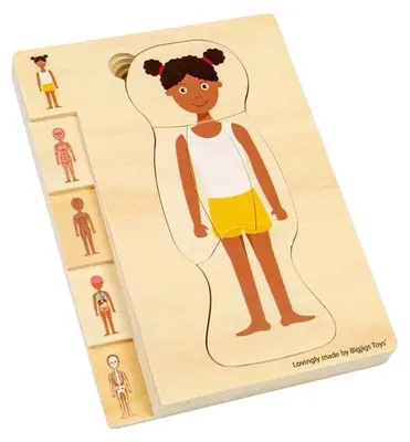 Image de Bigjigs Puzzle anatomique en bois - Fille, 26 pièces.