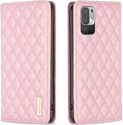 Produktbild von Xiaomi Poco M3 Pro Hülle, Elegant Bookstyle Flip Leder Kartenfächer Schutzhülle mit Ständer für Xiaomi Poco M3 Pro / Redmi Note 10 5G Pink