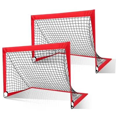 Obrázek produktu pro Izrielar Pop-Up fotbalové branky, sada 2 ks Mini fotbalové branky 120 x 90 cm, skládací fotbalová branka pro zahradu a park, pro děti