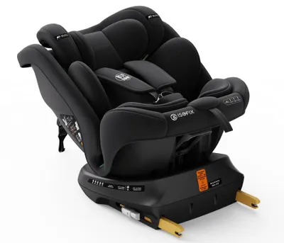 Immagine prodotto di BUF BOOF® P100 Seggiolino auto i-Size R129 40–150 cm, girevole a 360°, ISOFIX, protezione laterale, inclinazione fino a 165°, BlackJeans