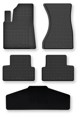 Image de Tapis de sol en caoutchouc + tunnel pour Audi SQ5 8R 2008-2016 – 5 pièces, noirs, semi-universel, adapté