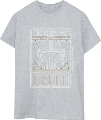 Produktbild von Star Wars - "The Mandalorian The Way" T-Shirt für Damen BI45917 (L) (Grau)