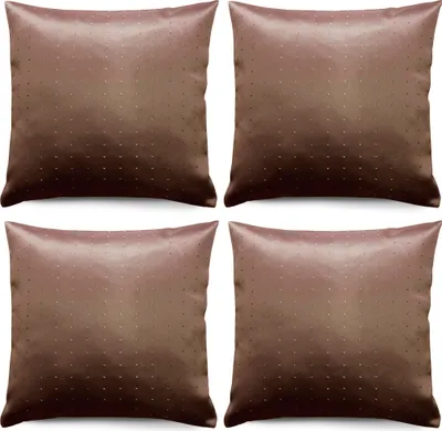 Productafbeelding van Set van 4 kussenslopen, 40x40 cm, donkerbruin, met rits, geschikt als decoratie