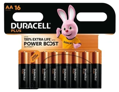 Produktbild von 16X Duracell AA Plus Power Boost Bis zu 150% zusätzliche Lebensdauer (1 Blister mit 16 Batterien) 16 AA Batterien (LR6/MN1500)