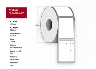 Adressrollen 102 x 152 mm, Kern 25 mm, mehrfarbig
