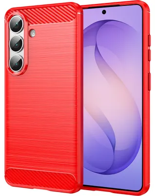 Produktbild von Hülle für Samsung Galaxy S26+, Carbon-Faser TPU Silikon Stoßfest Schutzhülle Rot
