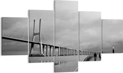 Produktbild von Bild auf Leinwand - Leinwandbild - Architektur fahrrad lissabon tourismus - 125x70cm - Wand Bild - Wanddeko - Leinwanddruck - Bilder - Kunstdruck - Leinwand bilder - Wandkunst - EA125x70-2127