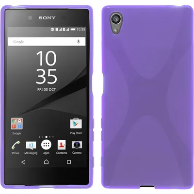Produktbild von PhoneNatic Case kompatibel mit Sony Xperia Z5 - lila Silikon Hülle X-Style + 2 Schutzfolien
